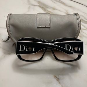 Dior sunglasses. Black with white trim. Authentic. In great condition.
